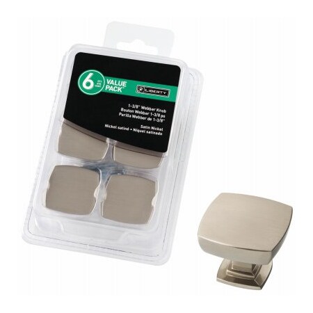 Brainerd Mfg/Liberty Hdw Webber 6PK138 SN Knob P35051C-SN-U6
